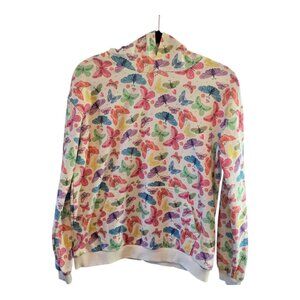 WELAKEN HOODIE SWEATSHIRT PULLOVER WITH BUTTERFLY PRINT KANGAROO POCKET SIZE 12Y